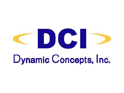 Logo of Dynamic Concepts, Inc. featuring DCI acronym with gold swooshes.